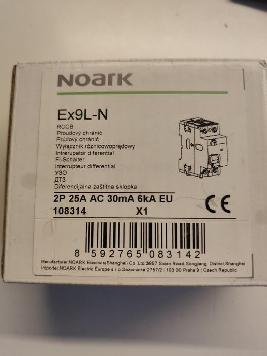 Wyłącznik różnicowy NOARK 25A