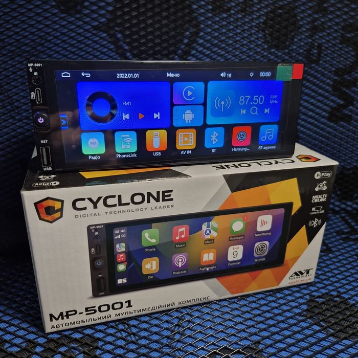 Автомагнітола Cyclone MP-5001 CarPlay/Android Auto