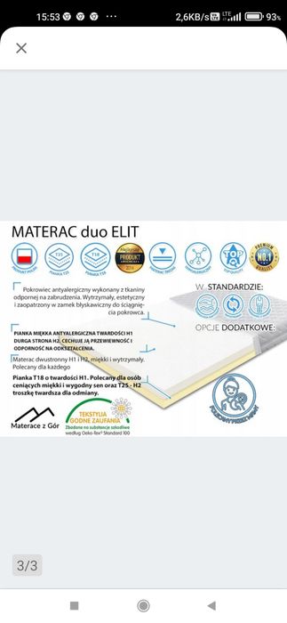 Materac Duo Elit