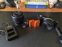 Kit Sony Alpha 5000 + 2 Lentes + 3 Baterias + Cartão 64GB + Carregador