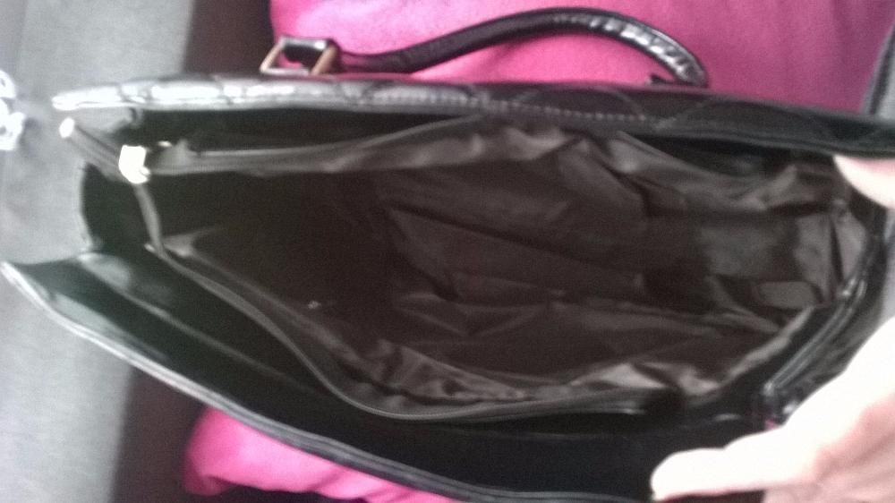 Pikowana torebka SHOPPER BAG SKÓRA A4 - czarna