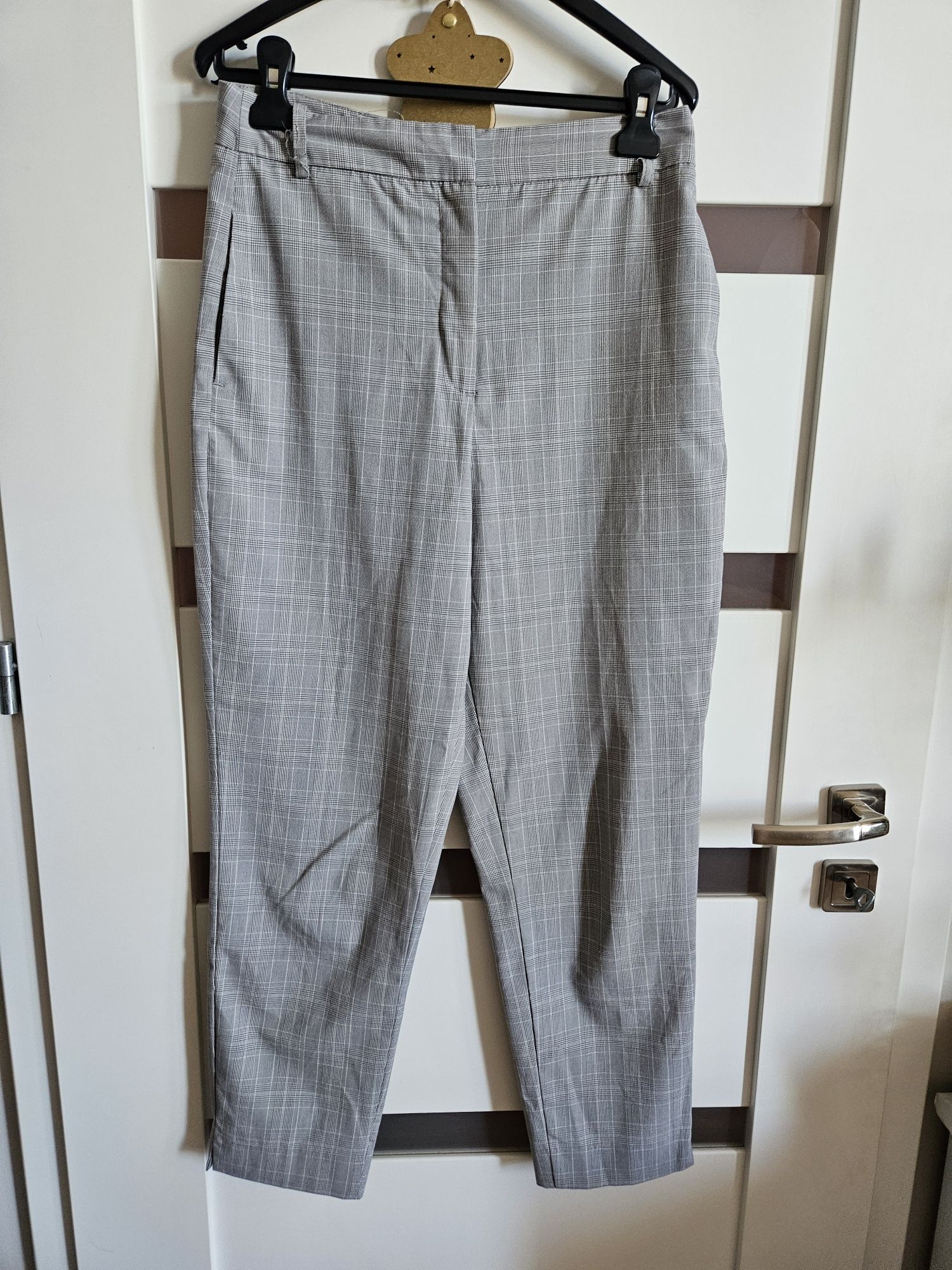 Zara basic spodnie szare kratka r m