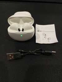 Białe słuchawki bezprzewodowe bluetooth jak airpods / xiaomi / redmi