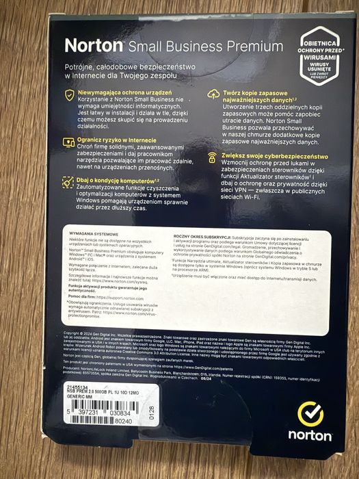 Norton Small Business Premium 2.0  (10 stanowisk, 12 miesięcy)
