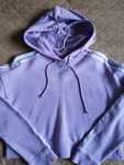 Bluza sportowa adidas z kapturem crop top hoodie purple XS S 30 super