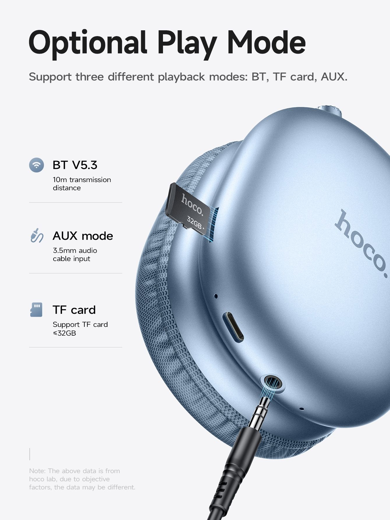 Hoco W35 Max Bluetooth 5.3/Hi-Fi/AUX