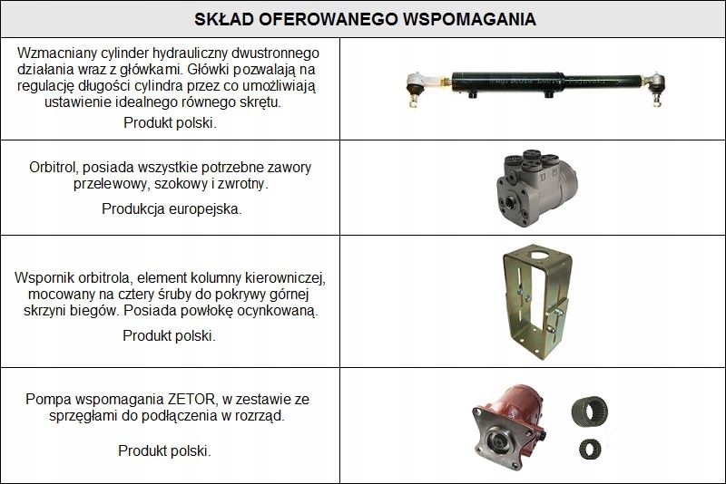 Wspomaganie do ciągnika ZETOR 5211/7211 KPL.