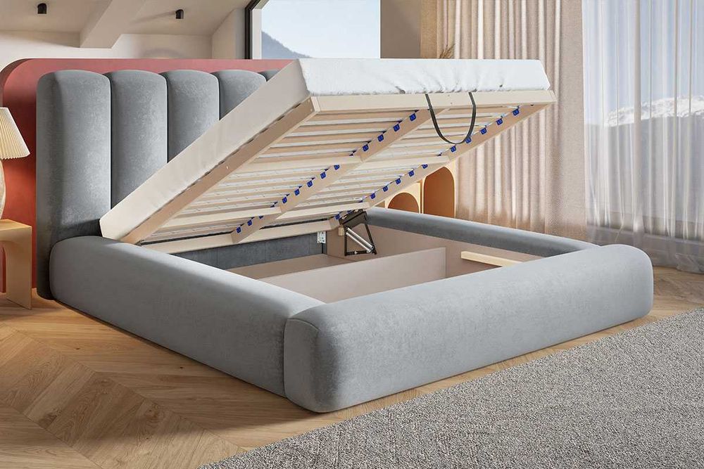 Łóżko tapicerowane bukla bed OLAF 140x200 160x200 180x200 pojemnik