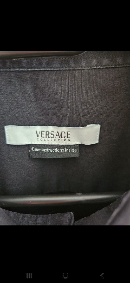 Czarna męska bawełniana koszula Versace