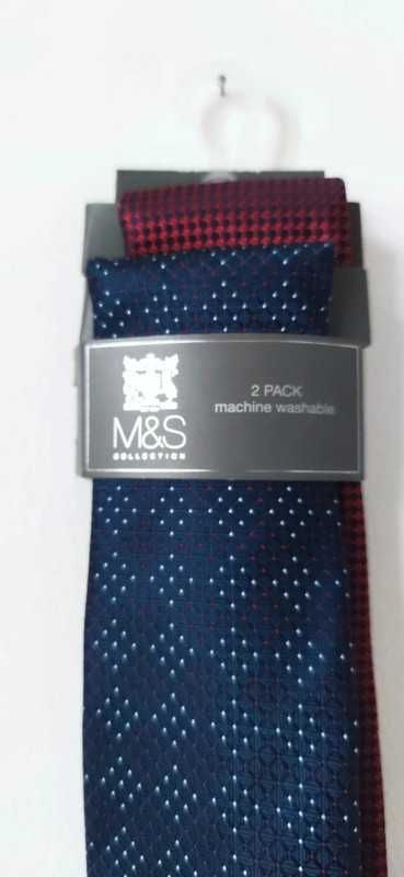 Dwa nowe krawaty Marks & Spencer do prania w pralce
