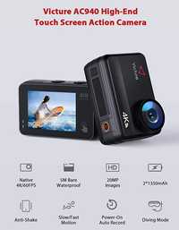 Action cam 4k 60fps 20Mp wifi com comando