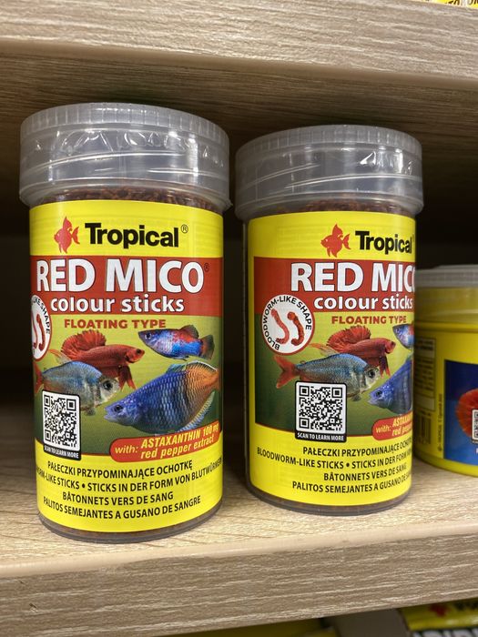 Tropical 100ml red mico colour sticks pokarm wybarwiający dla rybek