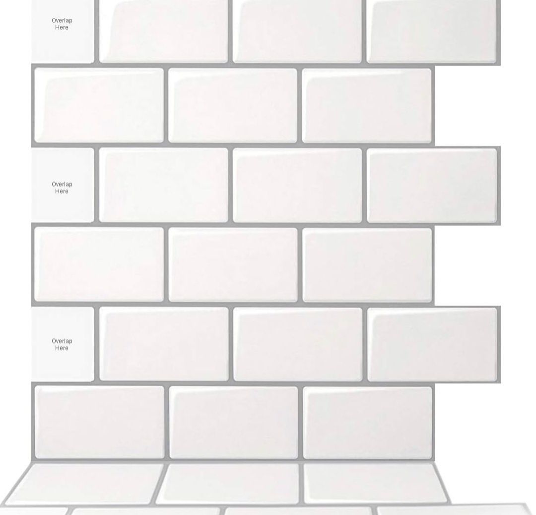 Panel ścienny 3D, biały z szara fugą, 10 sztuk