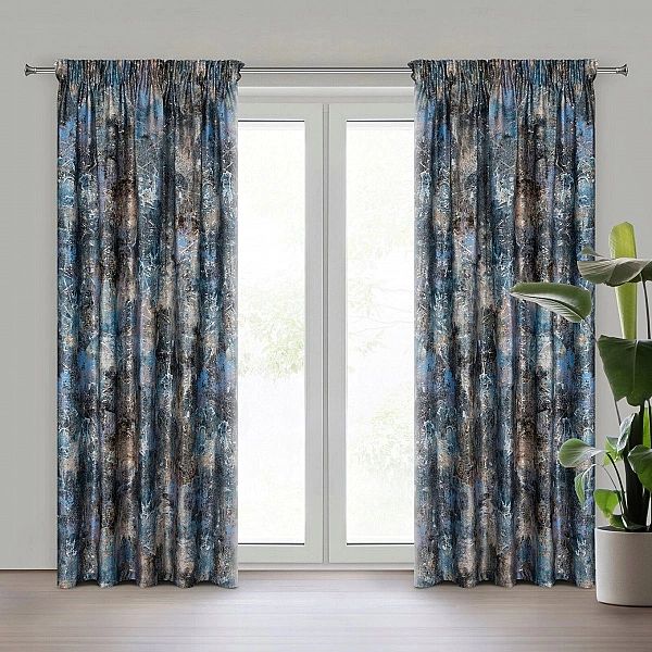 Zasłona gotowa okienna 140 x 270 welwet taśma Ester turkusowa