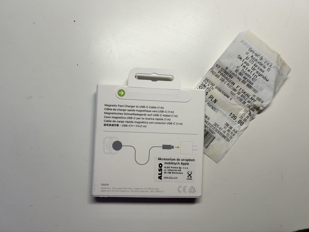 Nowy Kabel Apple USB-C do Watch podłączany magnetycznie 1m