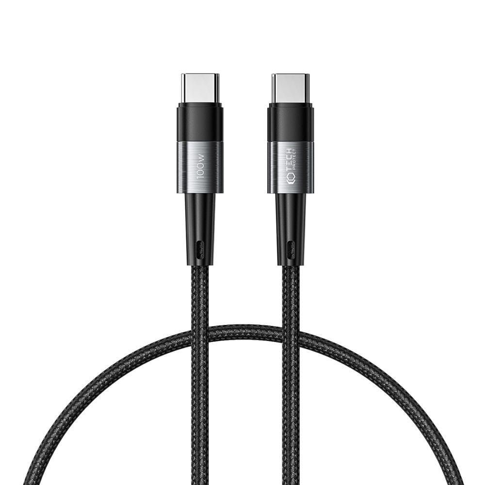 tech-protect ultraboost type-c cable pd100w/5a 50cm grey