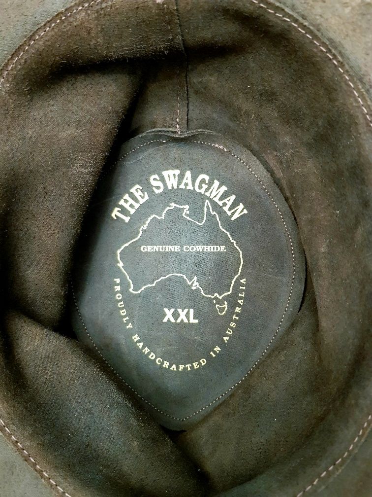 The Swagman męski skórzany kapelusz rozmiar XXL