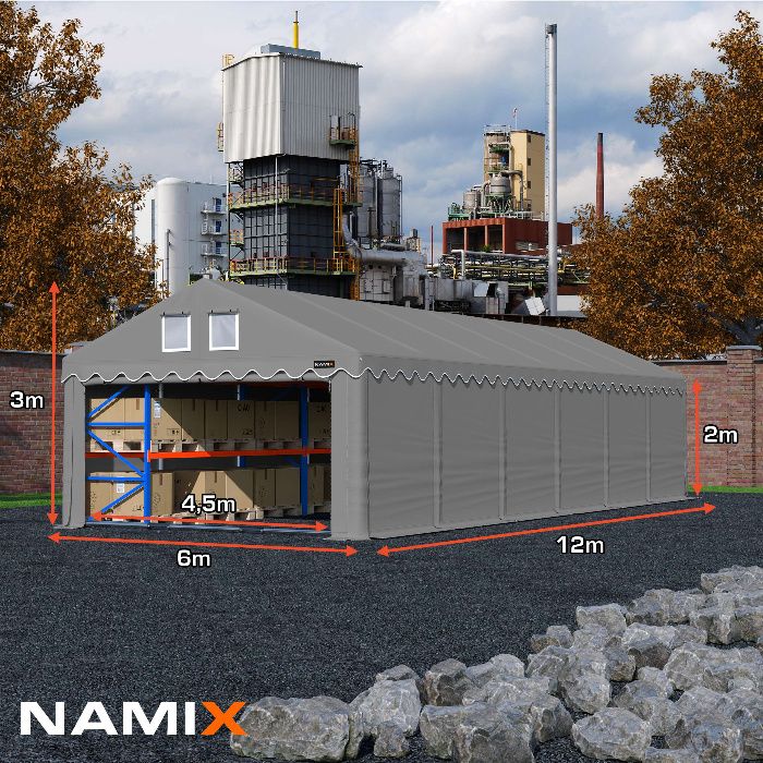 Namiot ROYAL 6x12m HALA PRZEMYSŁOWA magazynowy garaż CAŁOROCZNY pvc