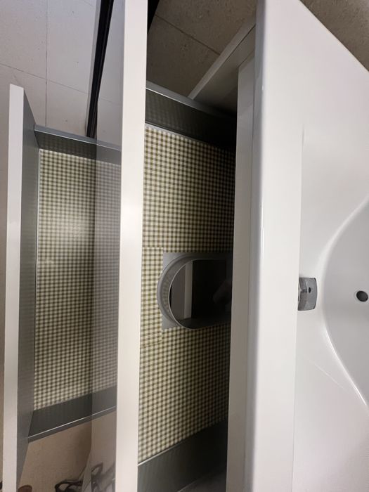 Móvel branco de wc com lavatório, com 2 gavetas-Medida82 x a52 x f46