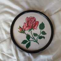 Obrazek haft krzyżykowy róża