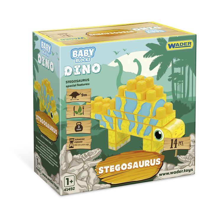 Klocki Dla Dzieci Wader Stegosaurus Dinozaur Dino 14 El.