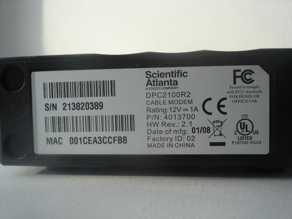 Кабельный модем Scientific Atlanta DPC2100R2, на запчасти или корпус