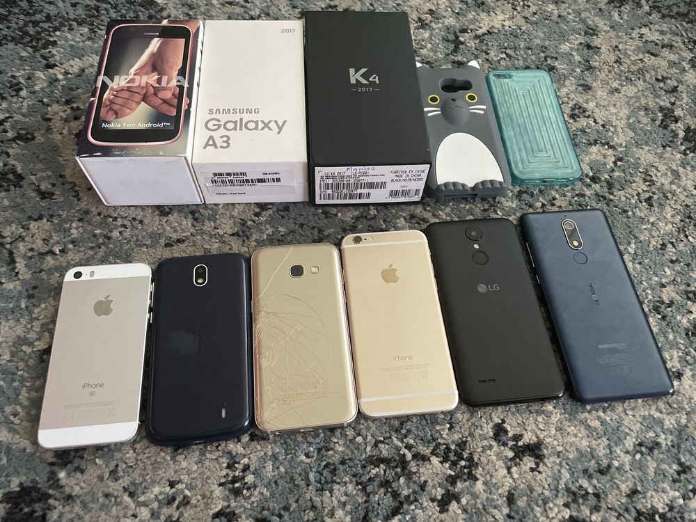 4 smartfony Stan Dobry iPhone LG Samsung Nokia