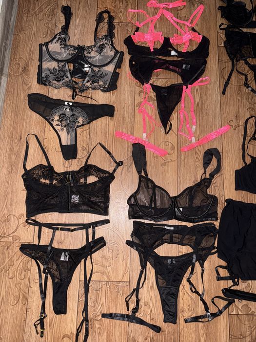 Еротична білизна белье ліф труси гартери пояс латекс комплект