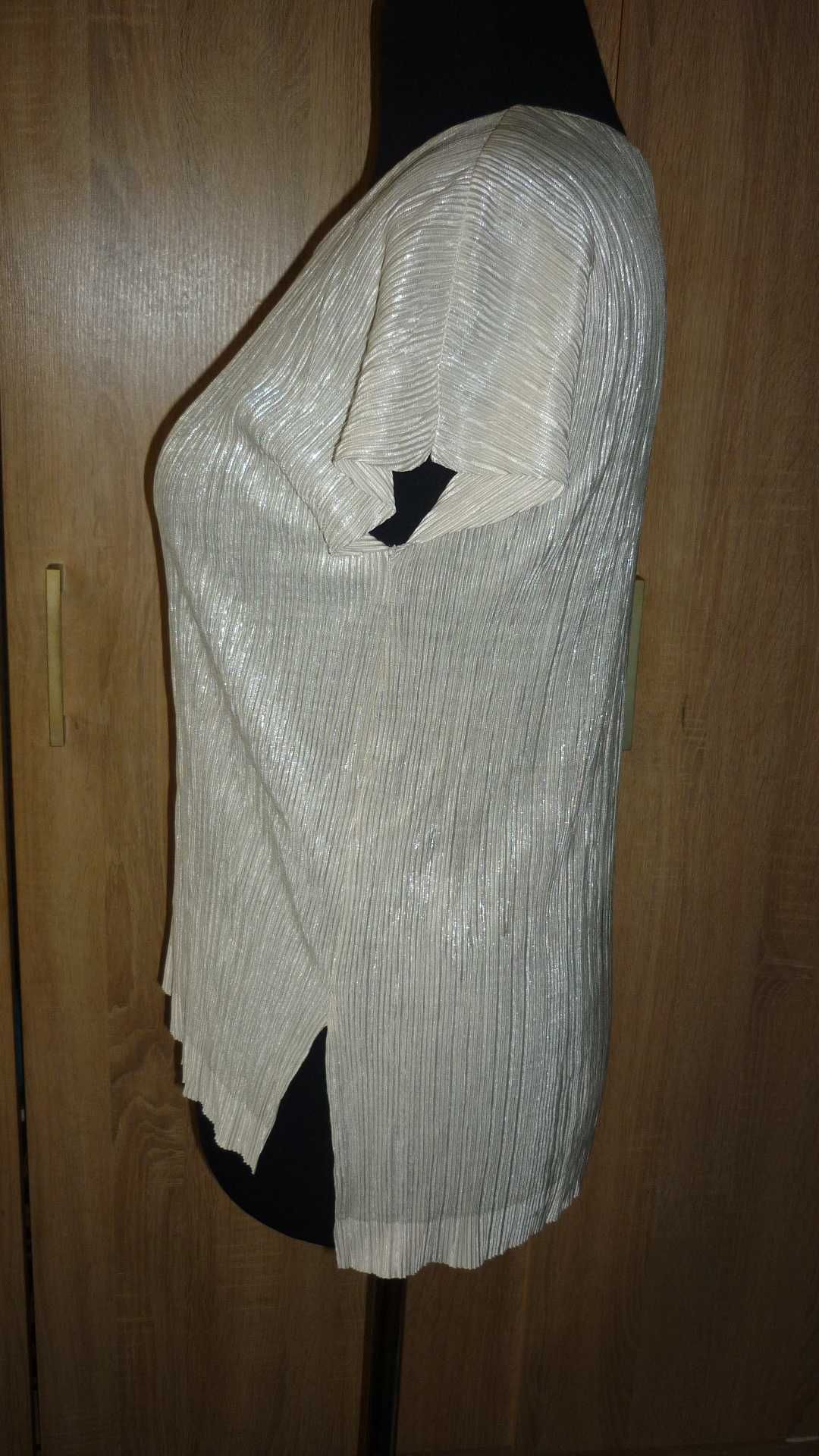 Zara- damska gofrowana wieczorowa bluzka r; M/L