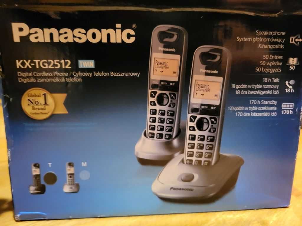 2 telefony bezprzewodowe Panasonic KX-TG2512 Twin - zestaw