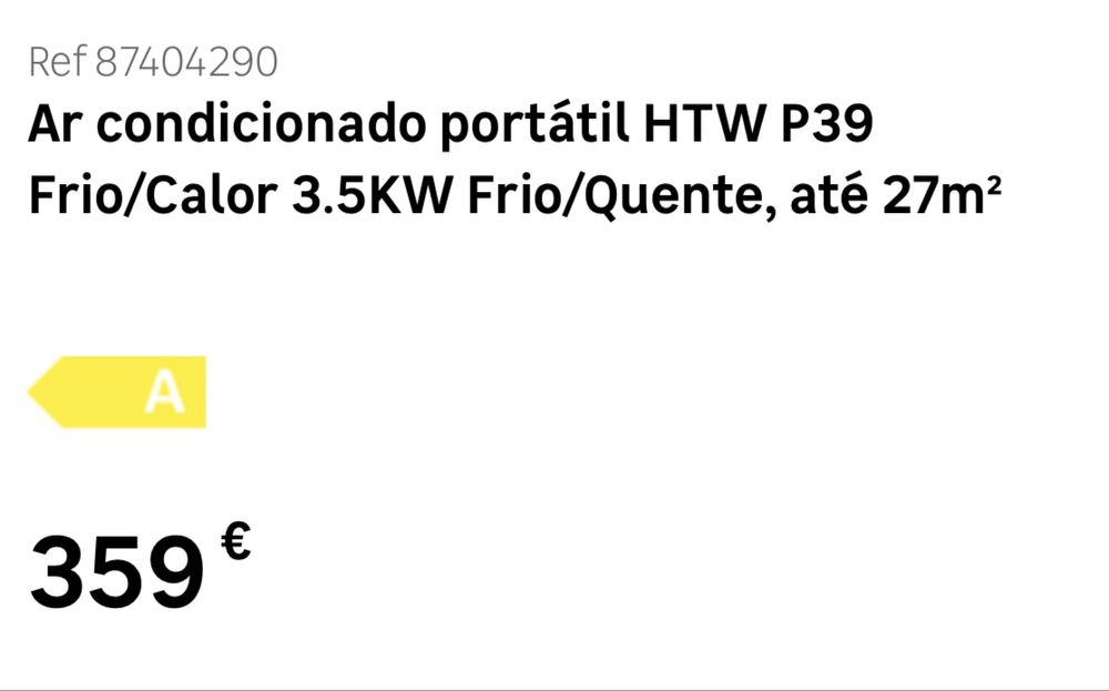 Ar condiconado portatil htw novo