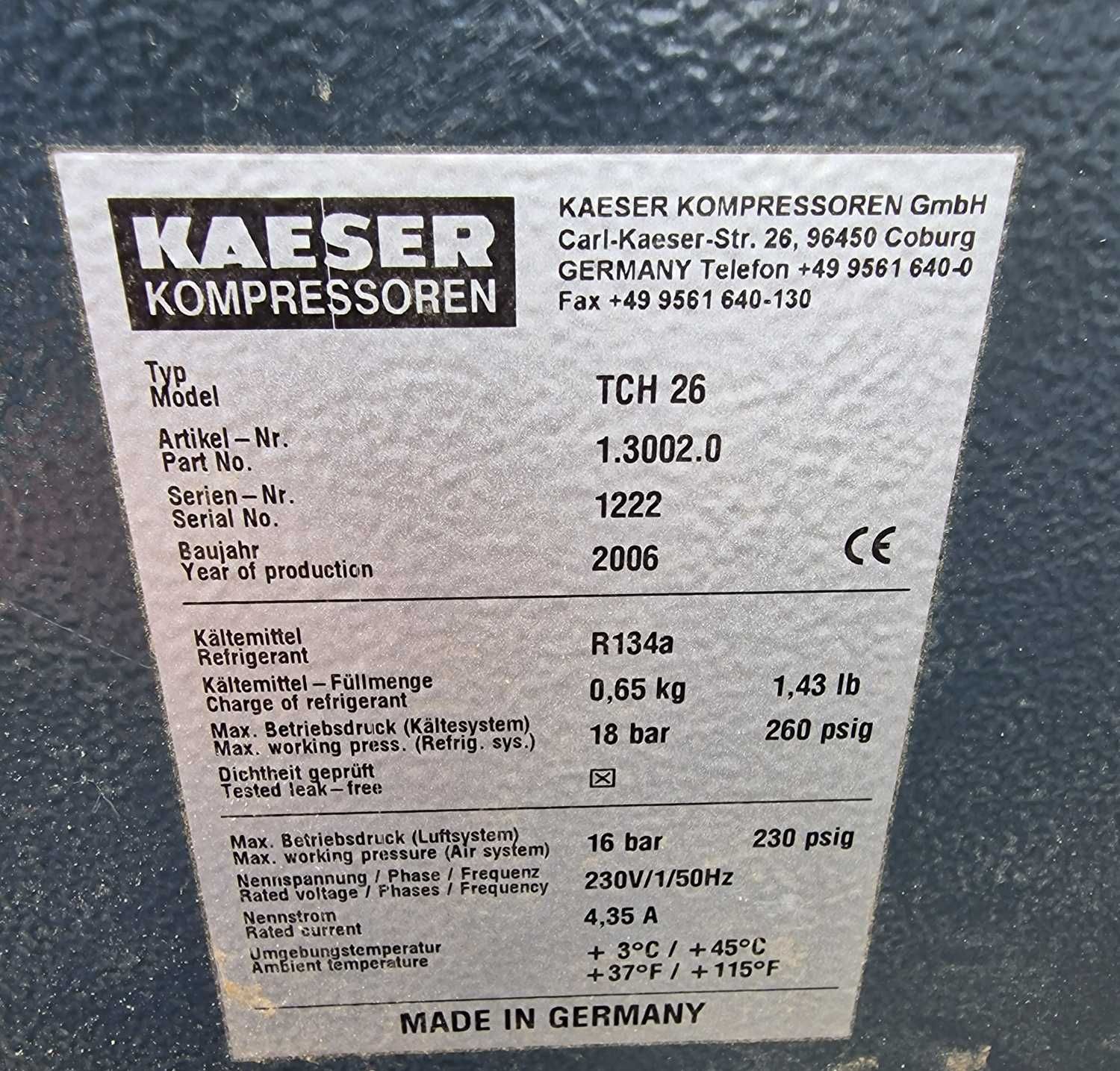 Kompresor śrubowy Kaeser model SK 26 butlą 500 litrów