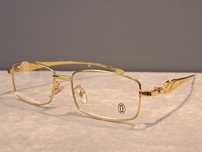 CARTIER męskie zlote okulary zerówki Kizo nowe filtr uv 400