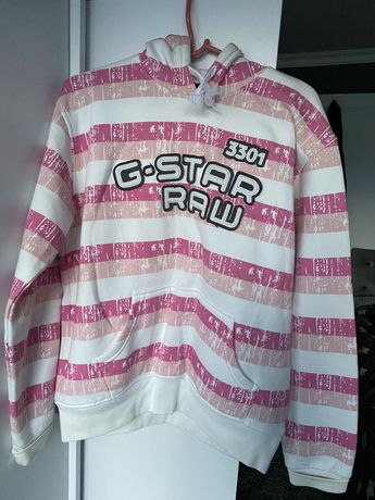 Biało różowa bluza g-star