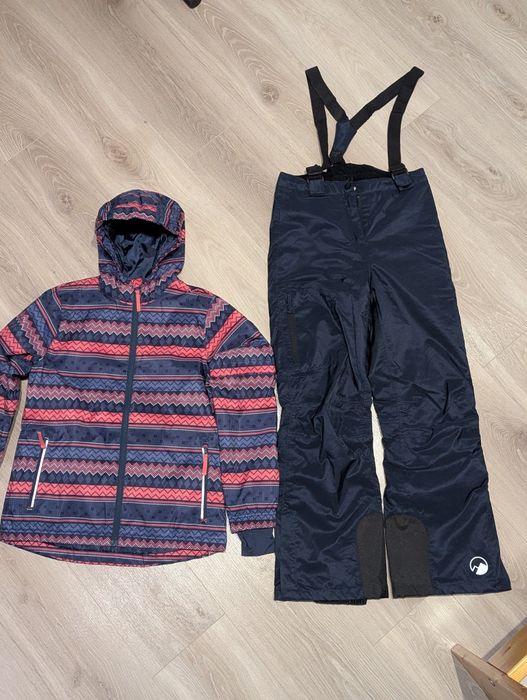 Komplet zimowy narciarski kurtka i spodnie 146/152