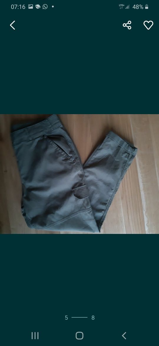 Falmer Heritage wygodne, ciekawe spodnie zieleń cotton elastic r L/14