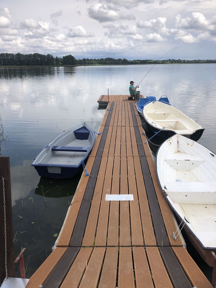 Domek nad jeziorem Symsar -Warmia i Mazury prywatny pomost łódka kajak