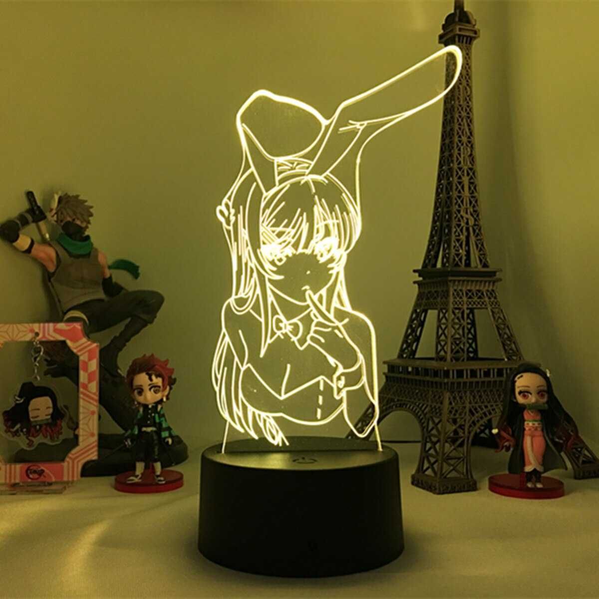 Аниме светильник 3D ночник c Маи Сакурадзима из Bunny girl USB лампа