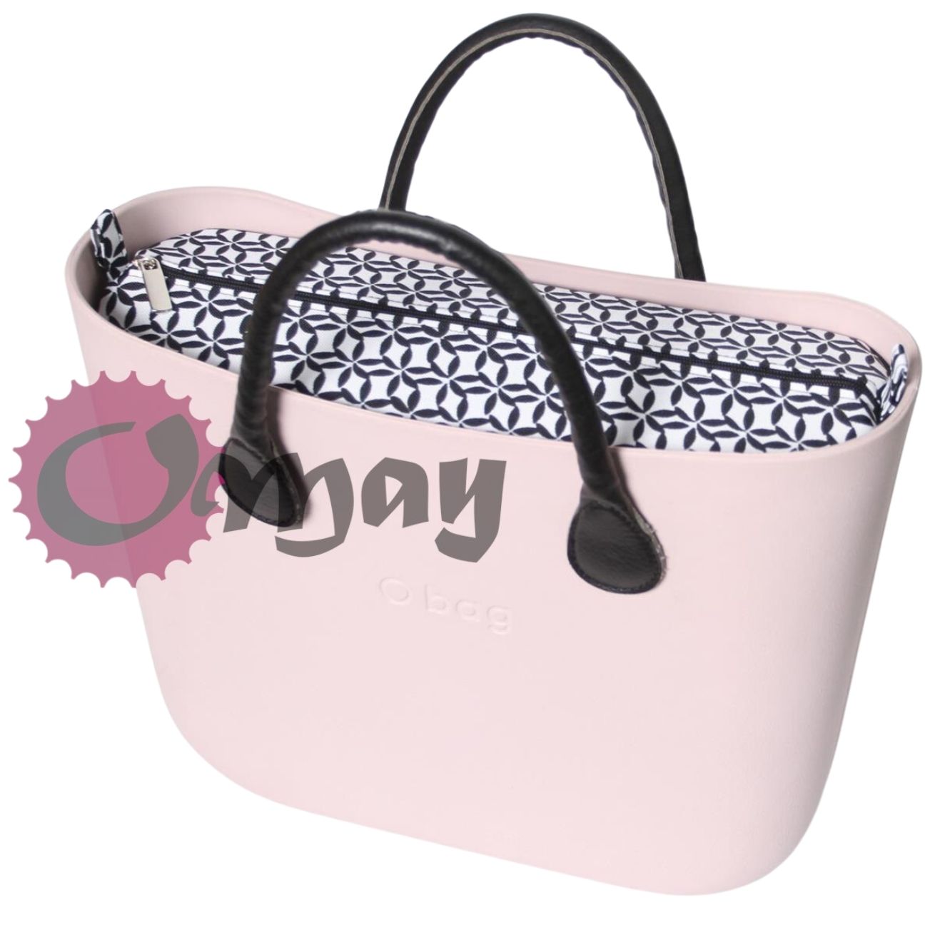 organizer OBAG STANDARD eleganckie rastry czarno-białe 2kieszenie OMAY