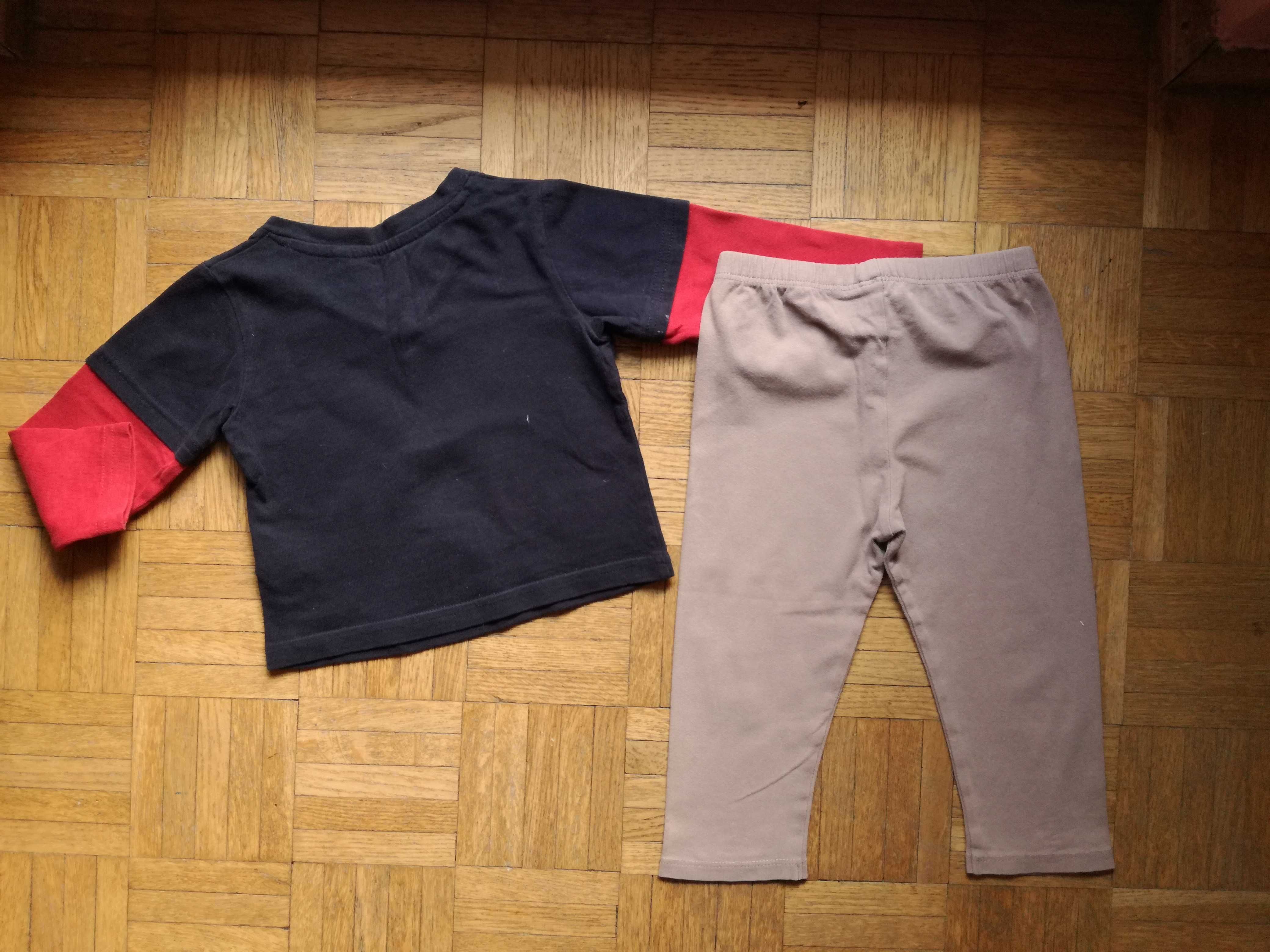 Komplet: bluzka George z rakietą + beżowe legginsy, r. 86