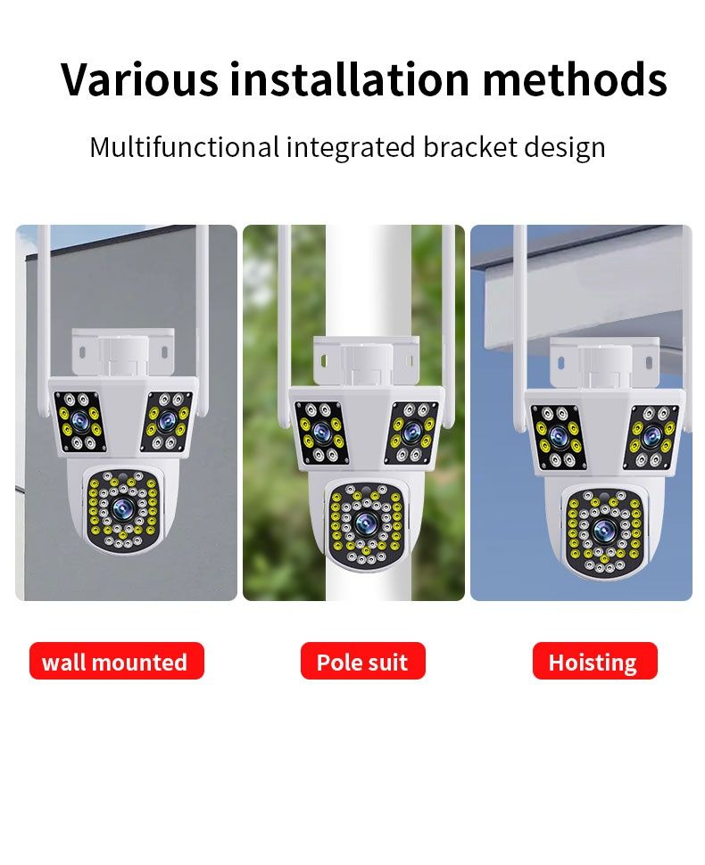 Kamera zewnętrzna 12MP WiFi 8X Zoom
Trzy obiektywy Al Śledzenie ruc