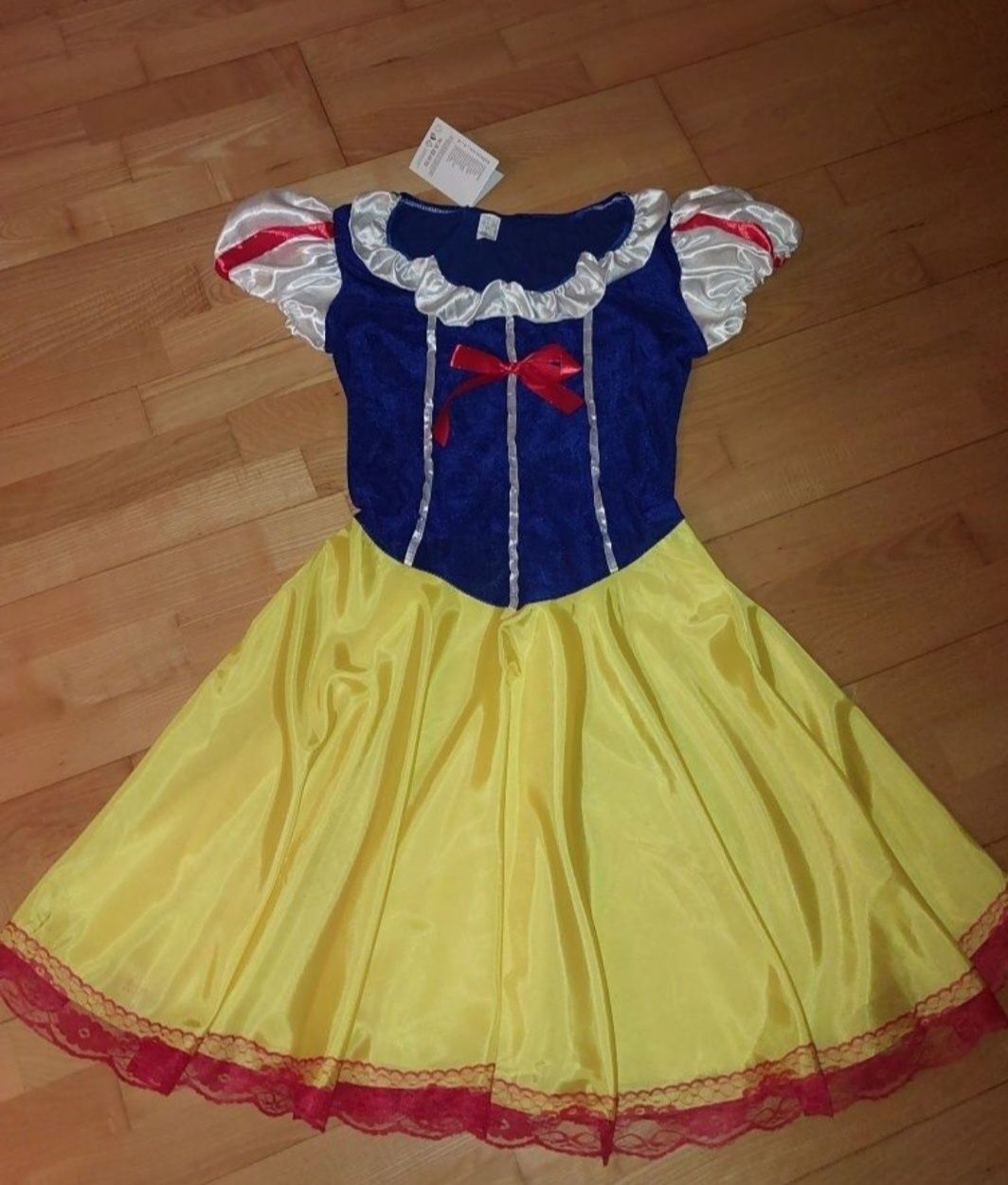 Nowy kostium przebranie królewna Śnieżka r 42 40 L xl bawarka opaska