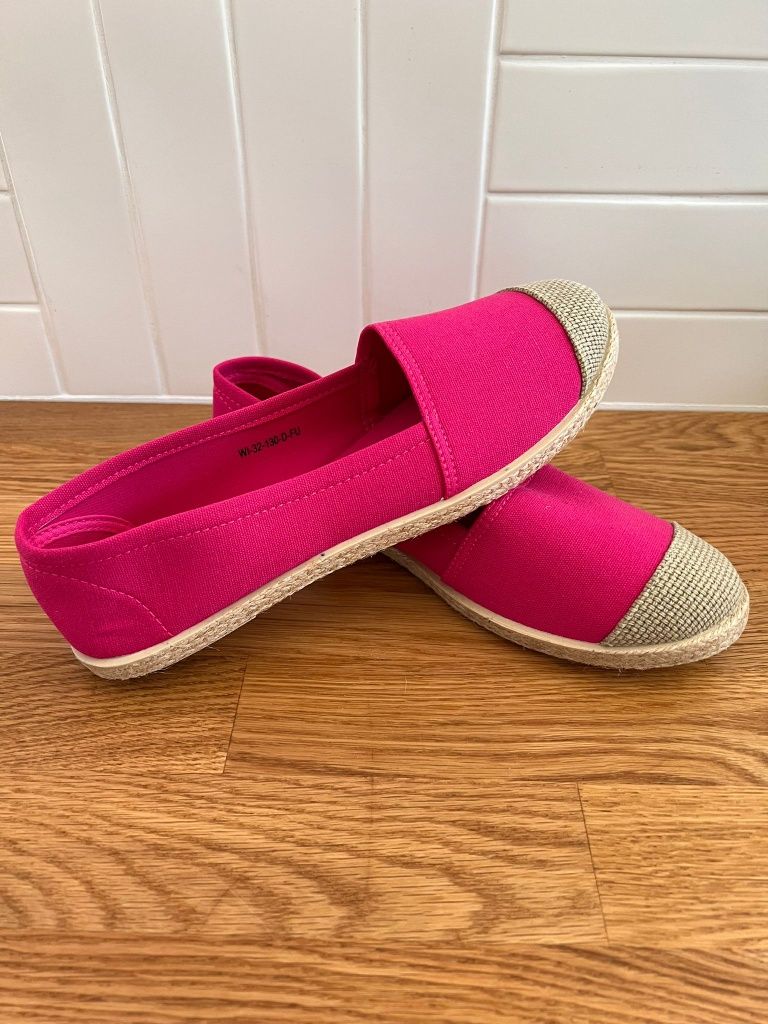 Espadryle damskie r 38 różowe