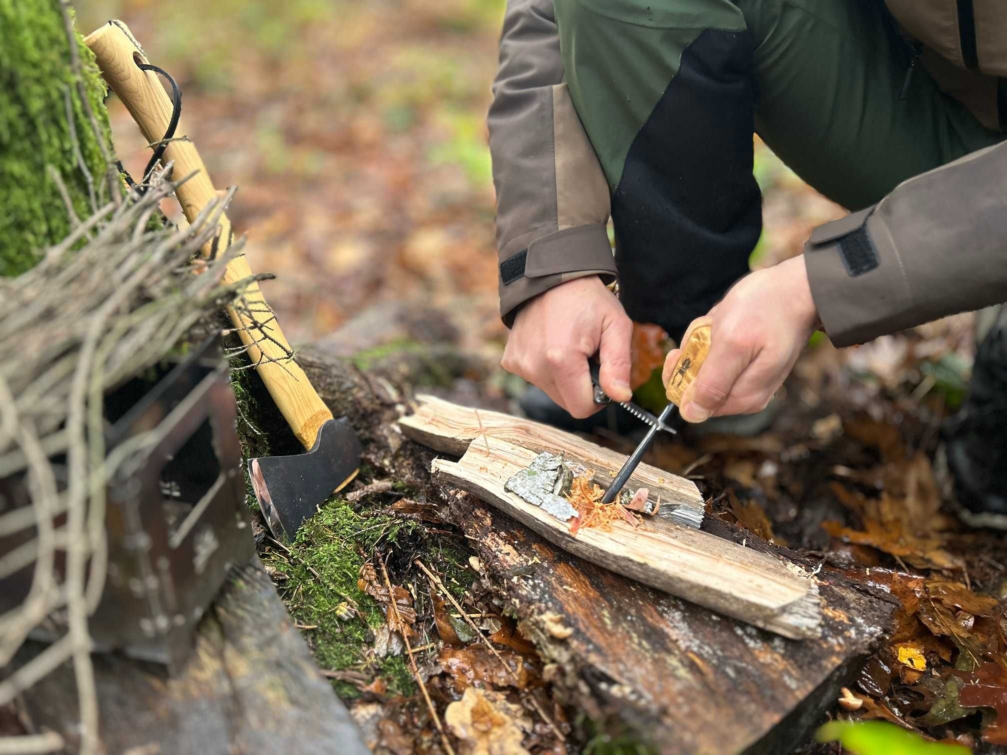 Krzesiwo bushcraftowe ze skrobakiem (wersja Delux) KOMPLET