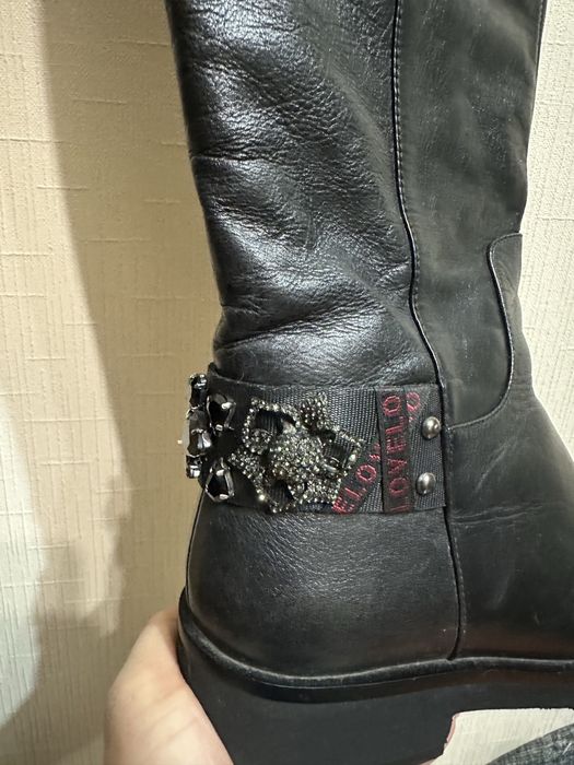 Чоботи зимові, чорні, натуральна шкіра