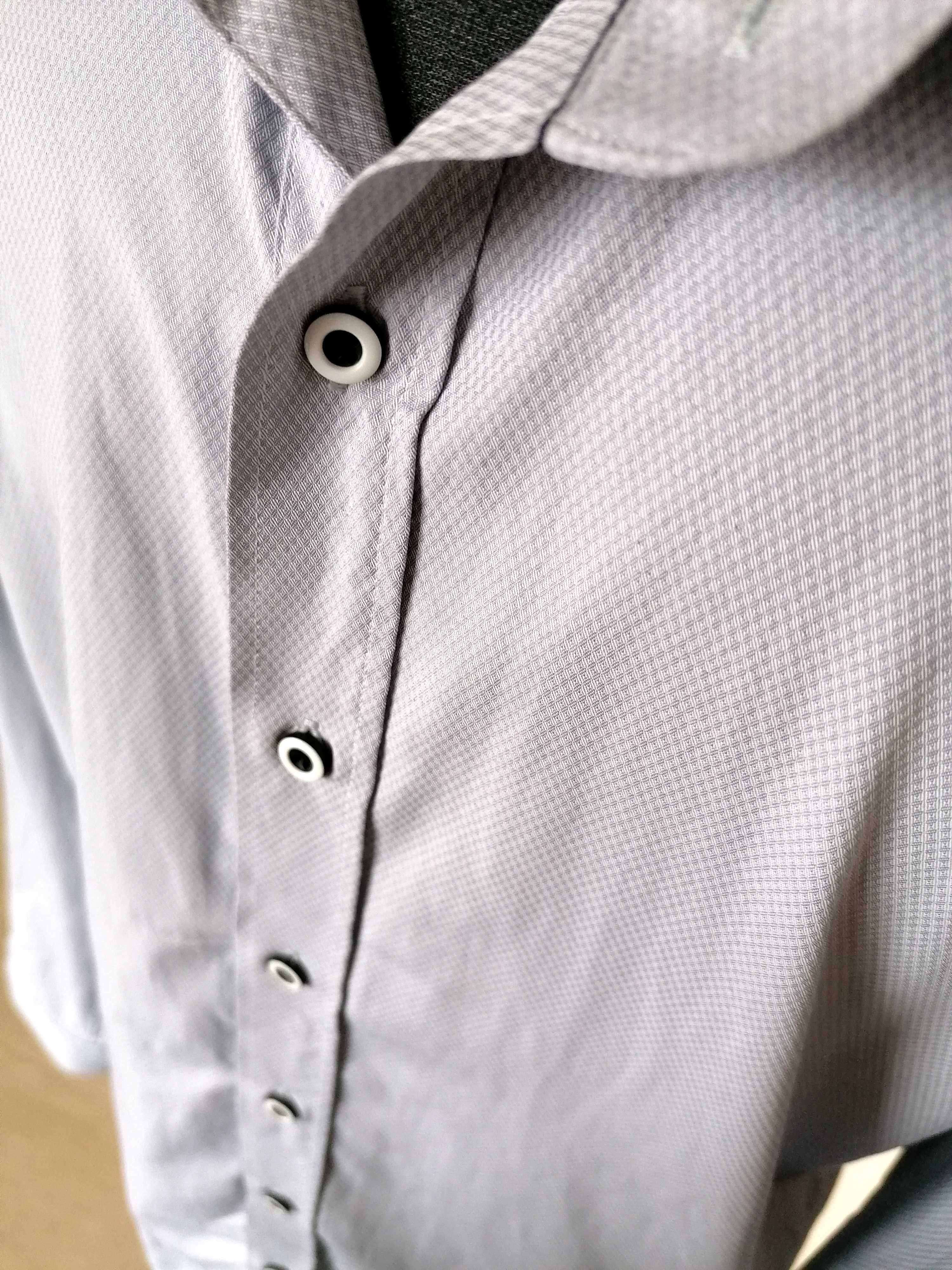 Ewex MeCollection elegancka koszula slim niebieska kratka 39/170/176 M