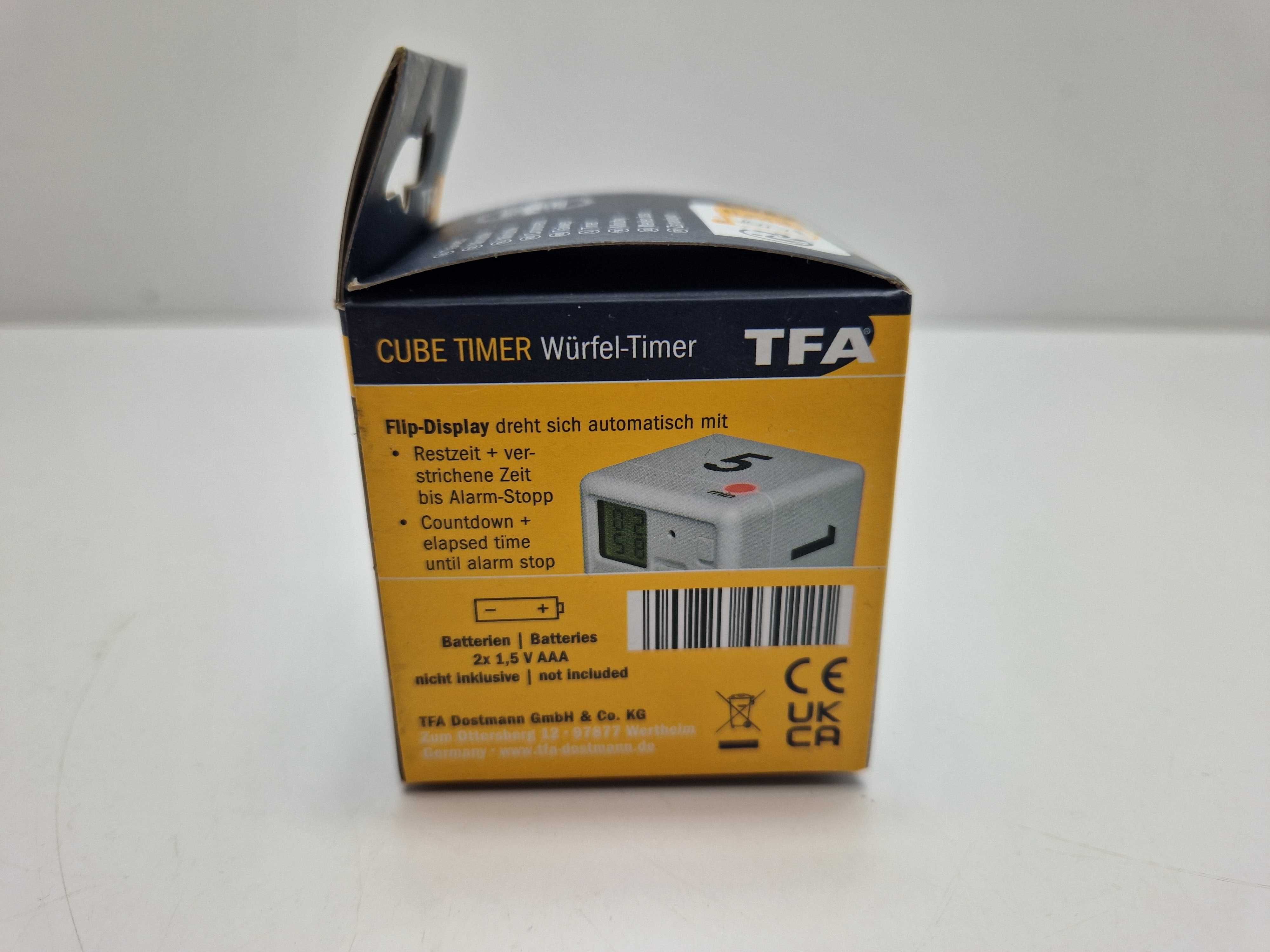 Minutnik Timer TFA dostmann cube cyfrowy biały