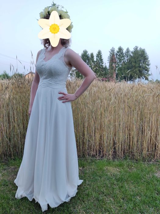 Muślinowa suknia ślubna