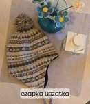 zimowa czapka uszatka we wzorki