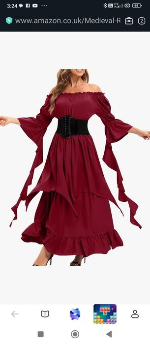 2XL.Strój na Halloween dla kobiet w stylu średniowiecznego renesansu z